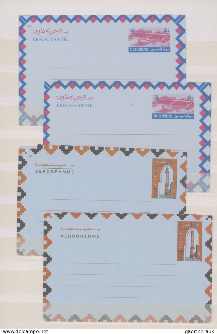 Bahrain - postal stationery: 1952/1974, collection of 56 mainly unused air lette