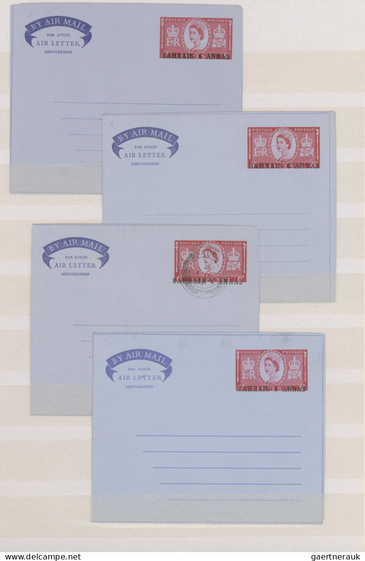 Bahrain - postal stationery: 1952/1974, collection of 56 mainly unused air lette