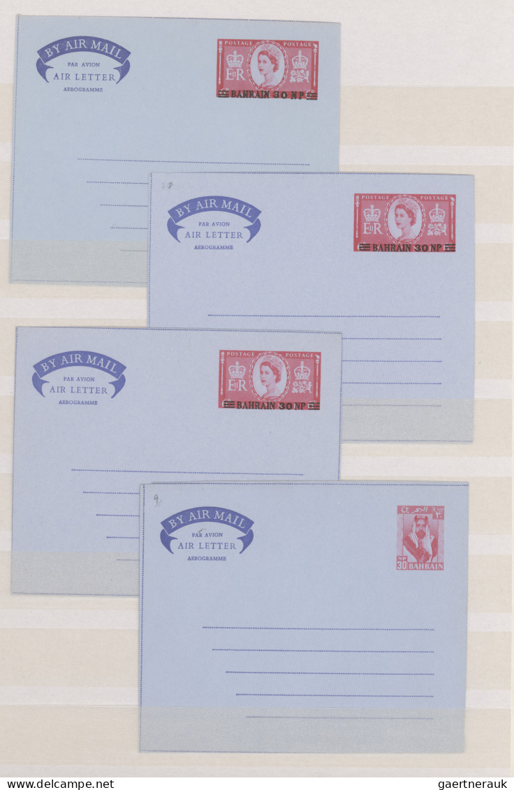 Bahrain - postal stationery: 1952/1974, collection of 56 mainly unused air lette