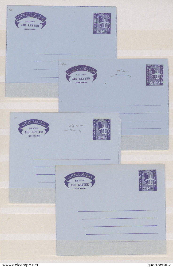 Bahrain - postal stationery: 1952/1974, collection of 56 mainly unused air lette