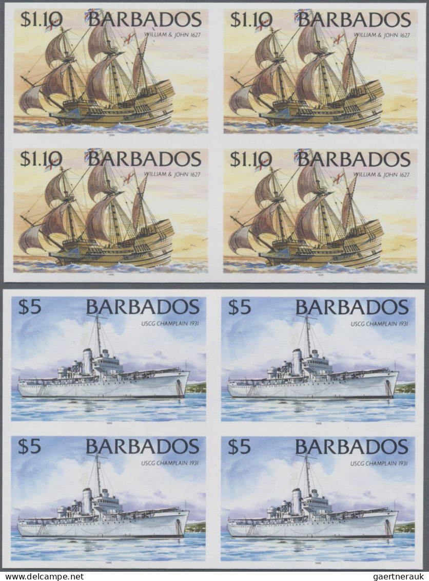 Barbados: 1994/2007 Collection Containing 1502 IMPERFORATE Stamps (inclusive Som - Barbades (1966-...)