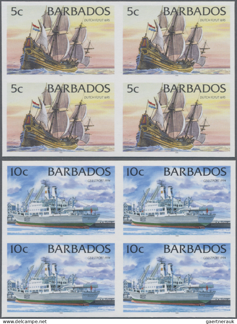 Barbados: 1994/2007 Collection Containing 1502 IMPERFORATE Stamps (inclusive Som - Barbades (1966-...)