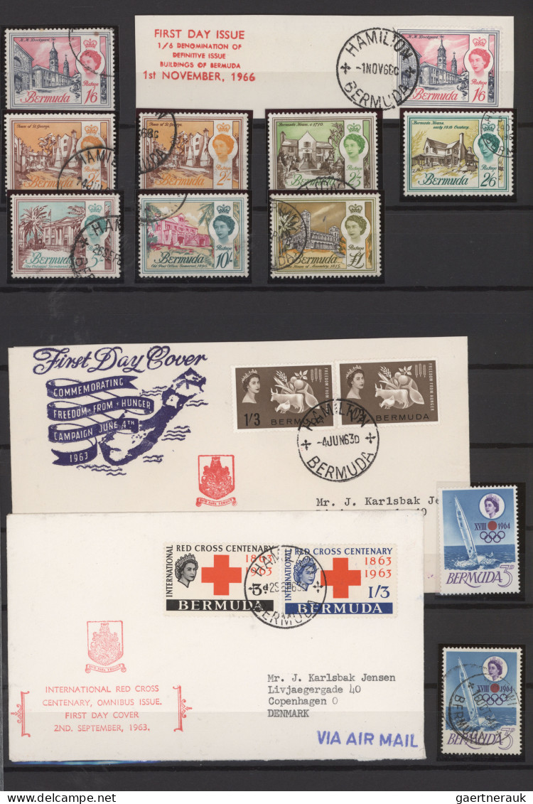 Bermuda: 1865/1980: Collection Of Mint And Used Stamps Plus FDCs In A Stockbook, - Bermudas