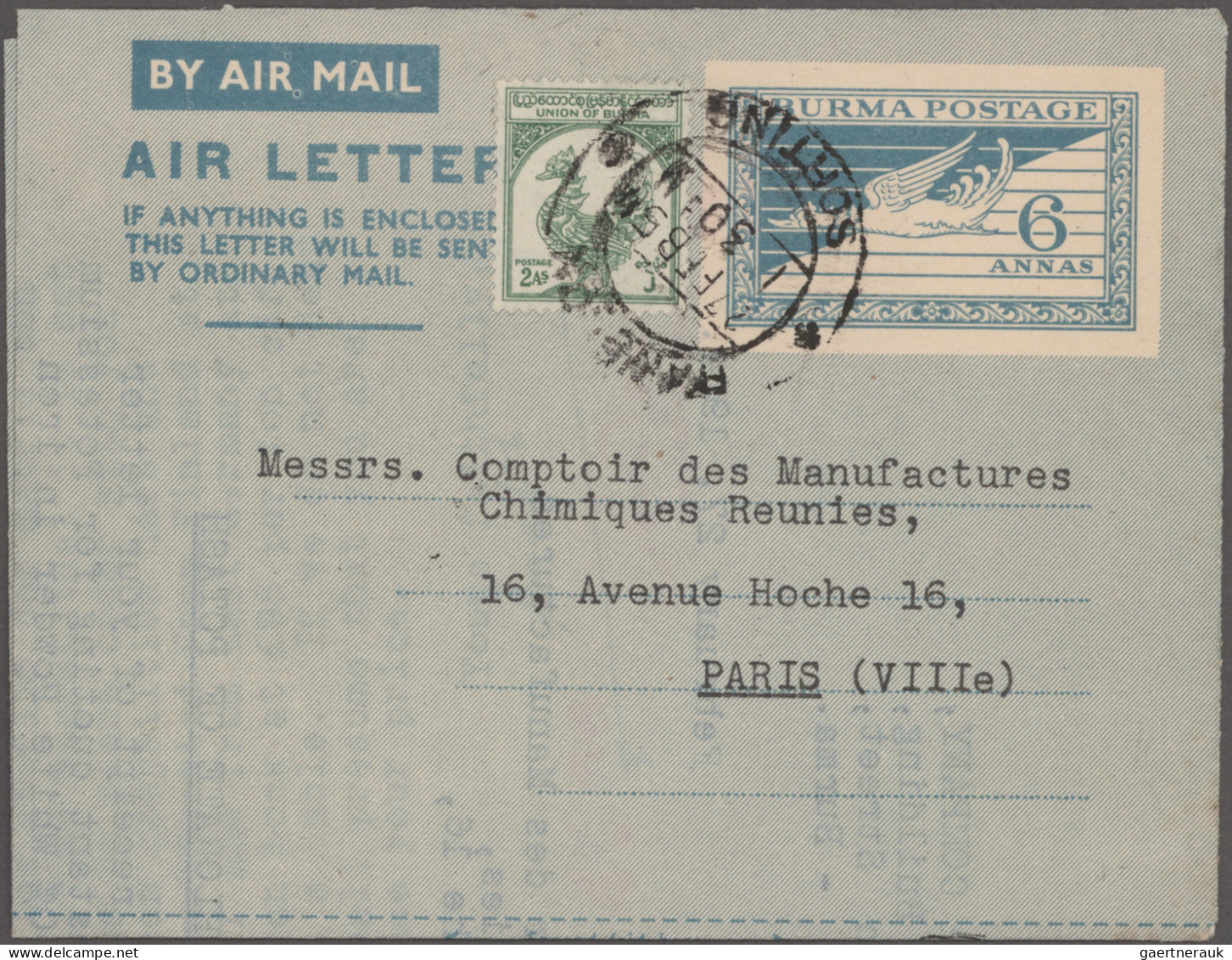 Birma - Postal Stationery: 1954/1990 (ca.), Group Of 28 Air Letter Sheets (16 Un - Myanmar (Birmanie 1948-...)