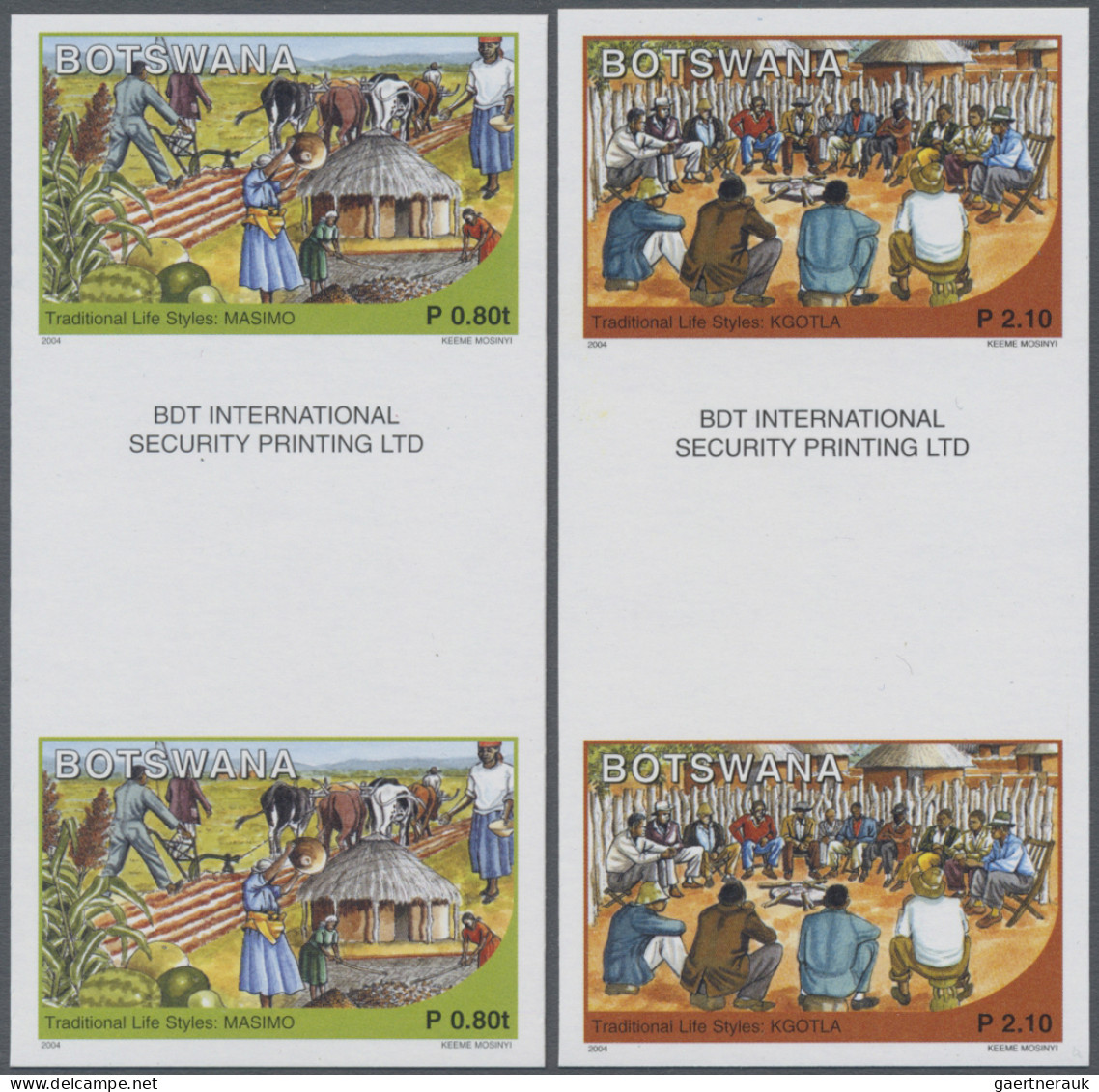 Botswana: 2001/2005. Collection Containing 356 IMPERFORATE Stamps Concerning The - Botswana (1966-...)