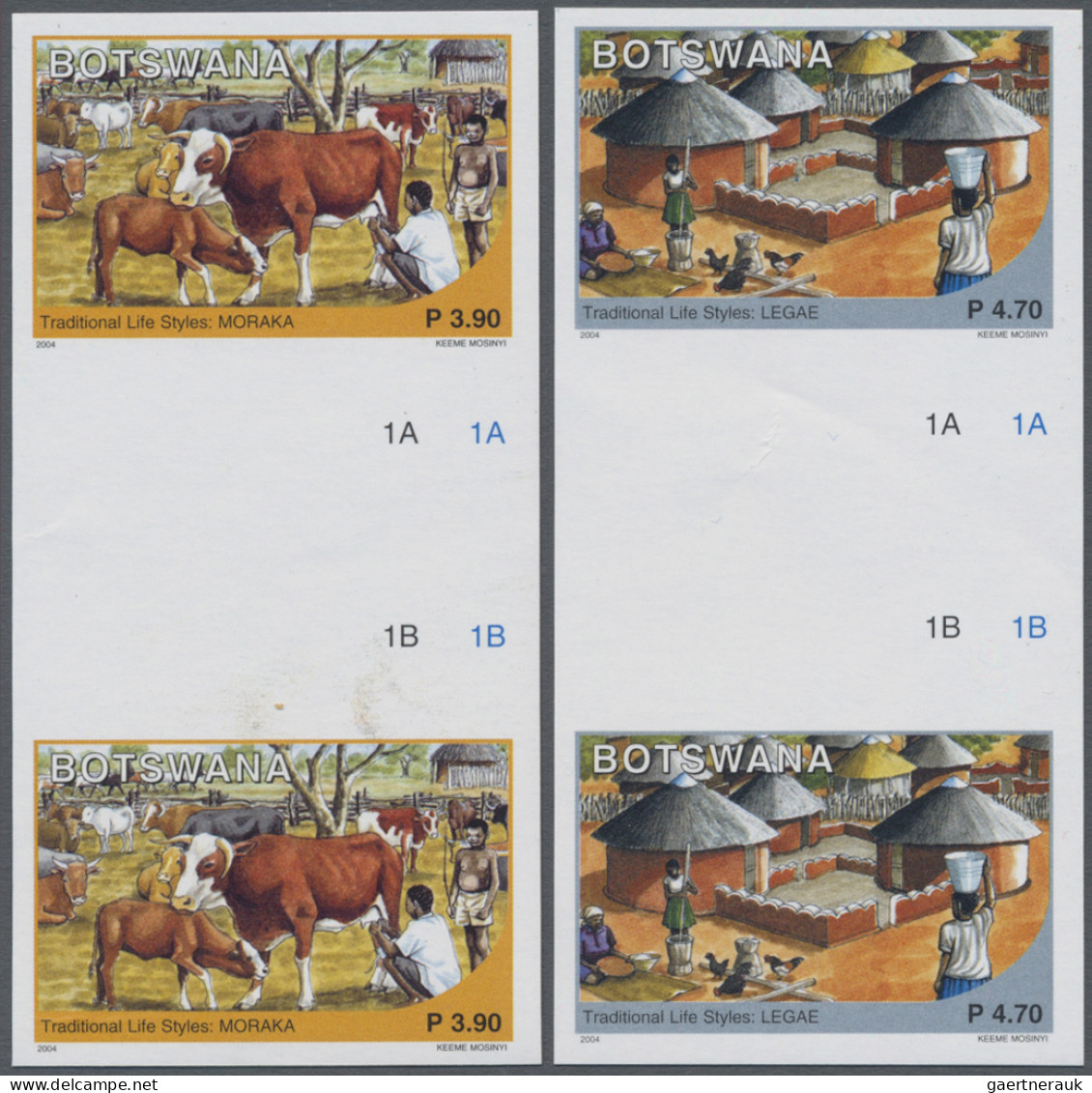 Botswana: 2001/2005. Collection Containing 356 IMPERFORATE Stamps Concerning The - Botswana (1966-...)