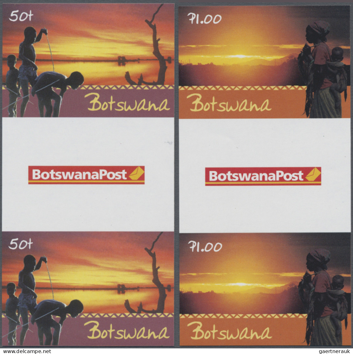 Botswana: 2001/2005. Collection containing 356 IMPERFORATE stamps concerning the