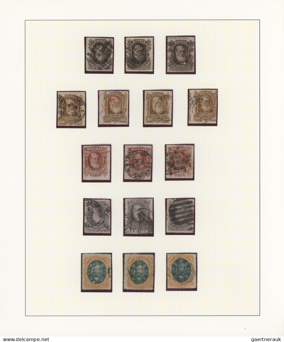 Brazil: 1866/1878, DOM PEDRO, Fine Used Collection Of 73 Stamps On Album Pages, - Oblitérés