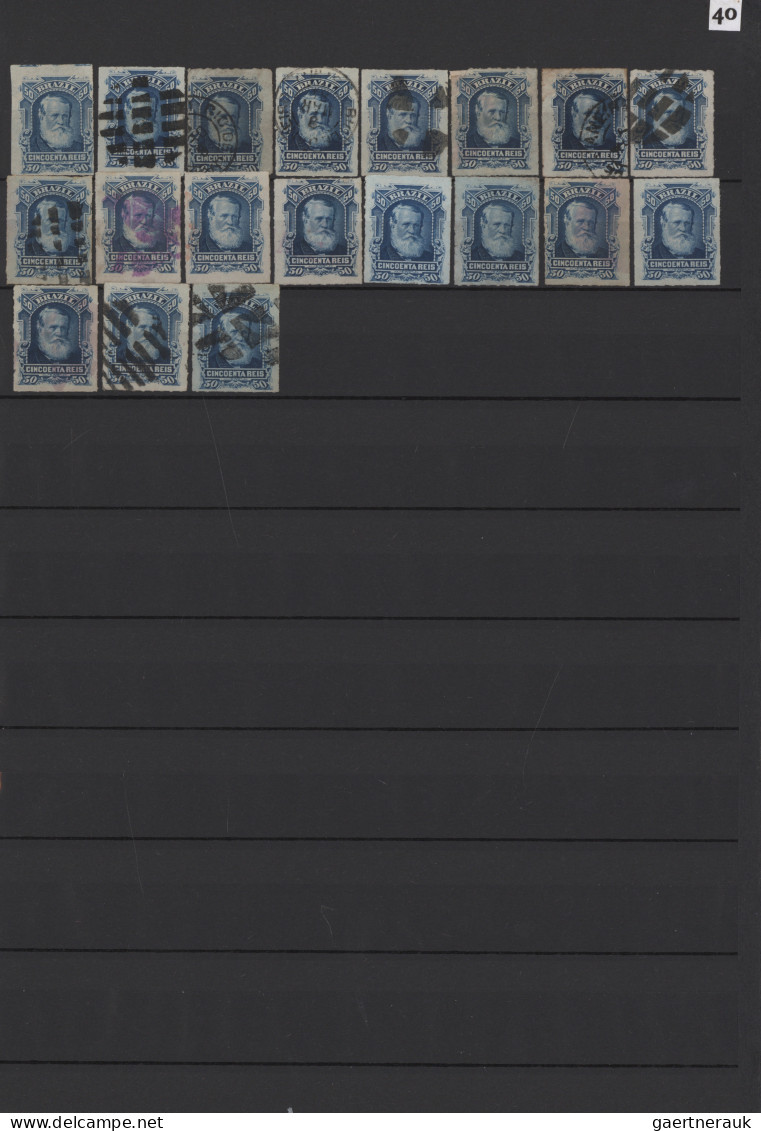 Brazil: 1866/1880 (ca.) DOM PEDRO, fine used collection/balance of 3.496 stamps