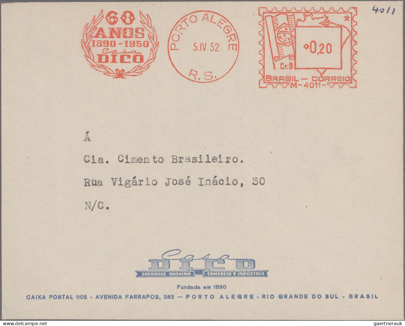 Brazil: 1940s/1980s, METER MARKS, Comprehensive Balance Of Apprx. 2.500 Commerci - Lettres & Documents