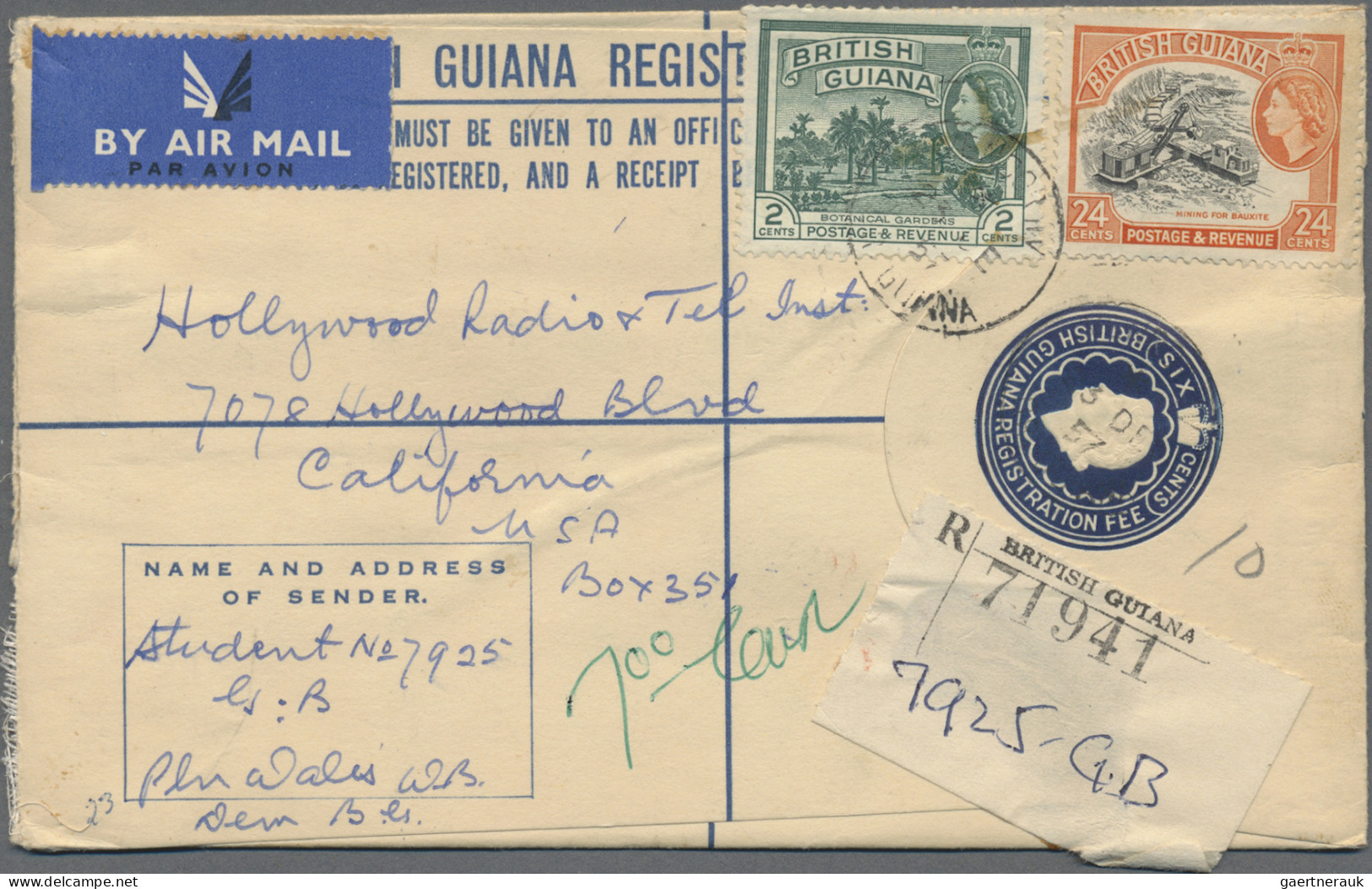 British Guiana - postal stationery: 1880/1960 (ca.), assortment of apprx. 45 use