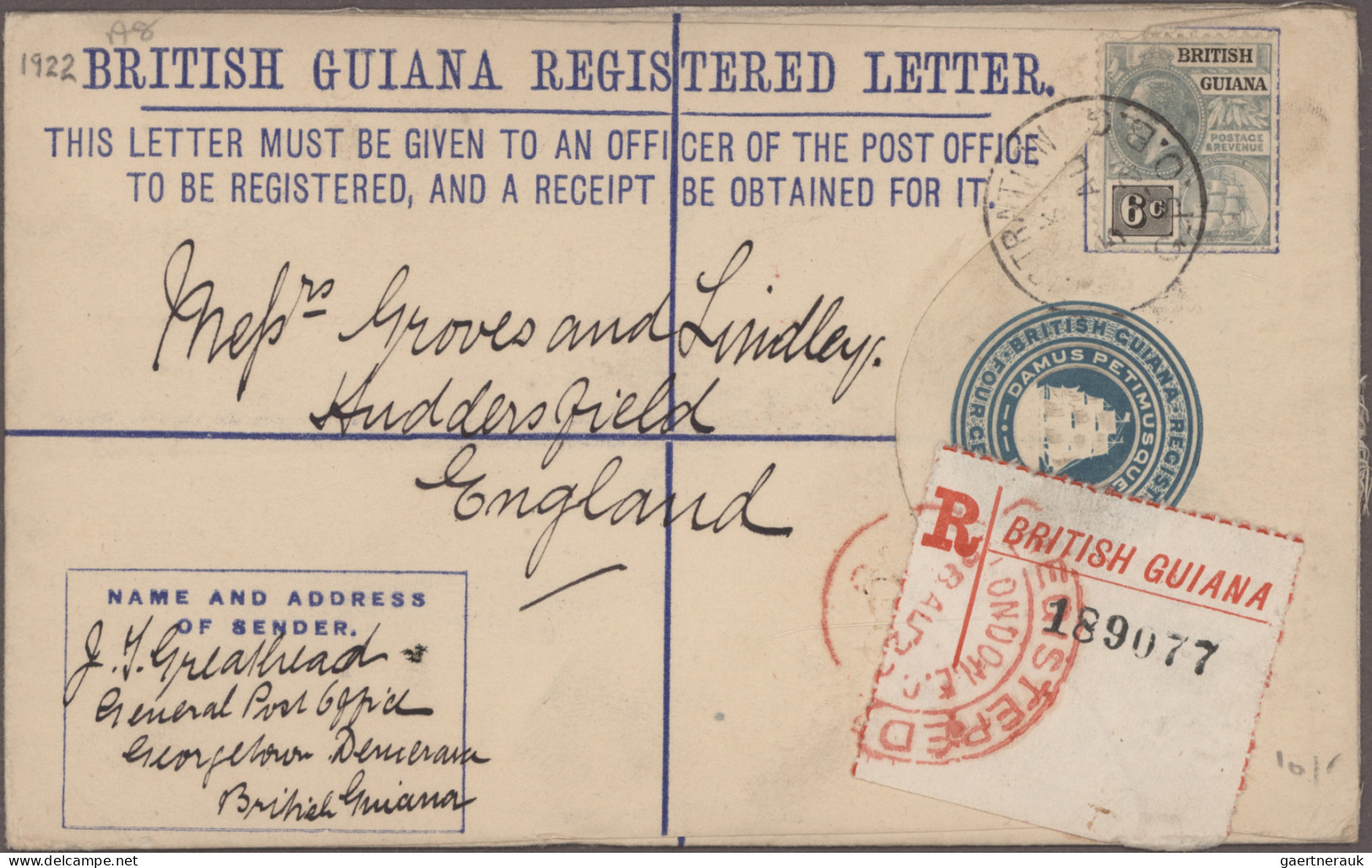 British Guiana - postal stationery: 1879/1923 Collection of about 120 postal sta