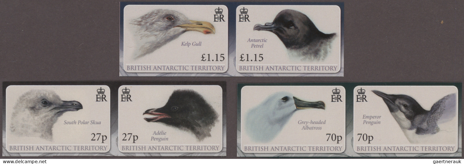 British Antarctica: 2002/2012. Collection containing 1065 IMPERFORATE stamps and