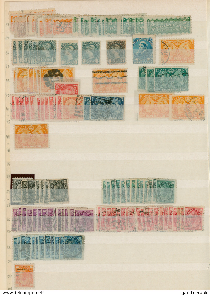 Canada: 1860/1990 (ca.), Comprehensive Mainly Used Balance Of Some Thousand Stam - Sammlungen