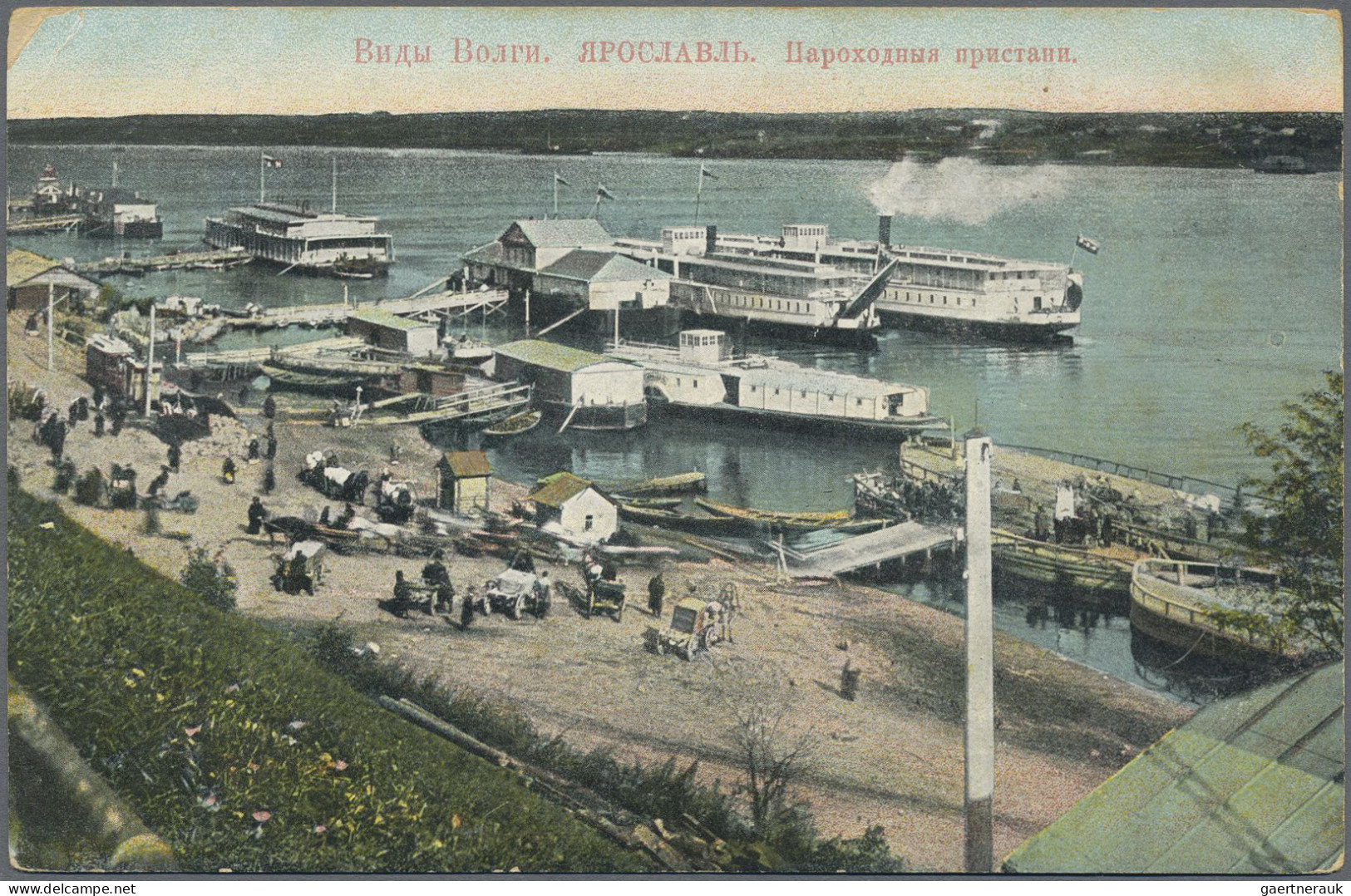 Russia - Ships mail: 1876/1914 (ca.), picture post cards of river/lake steamers