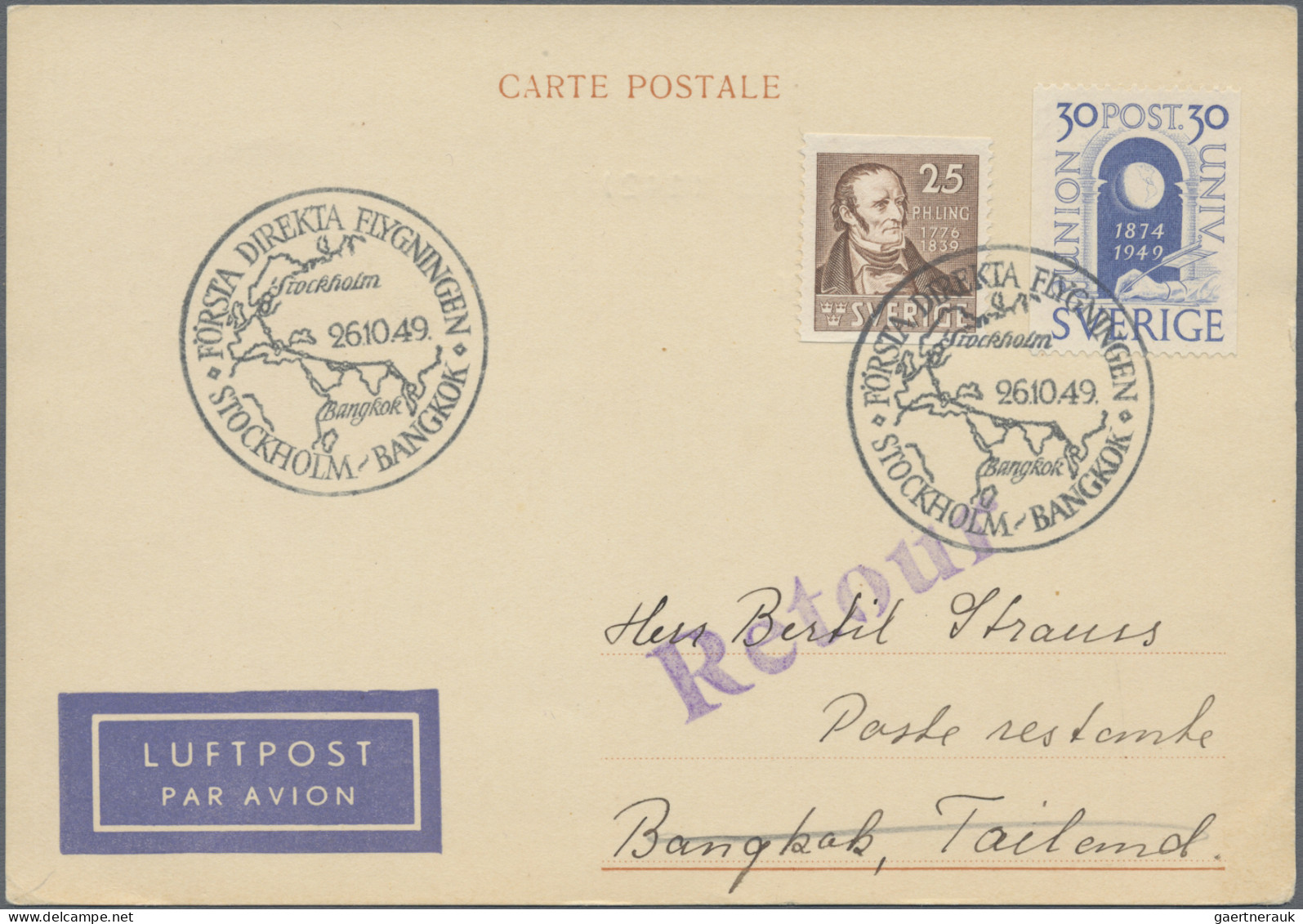 Sweden: 1852/1976, Balance Of Apprx. 134 Covers/cards, Showing Some Nice 1930s/1 - Briefe U. Dokumente