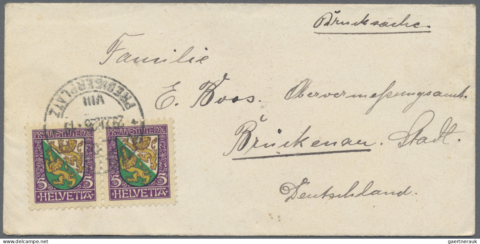 Schweiz: 1885/1980, Partie Von Ca. 155 Briefen Und Karten, Dabei Attraktive Fank - Lotes/Colecciones