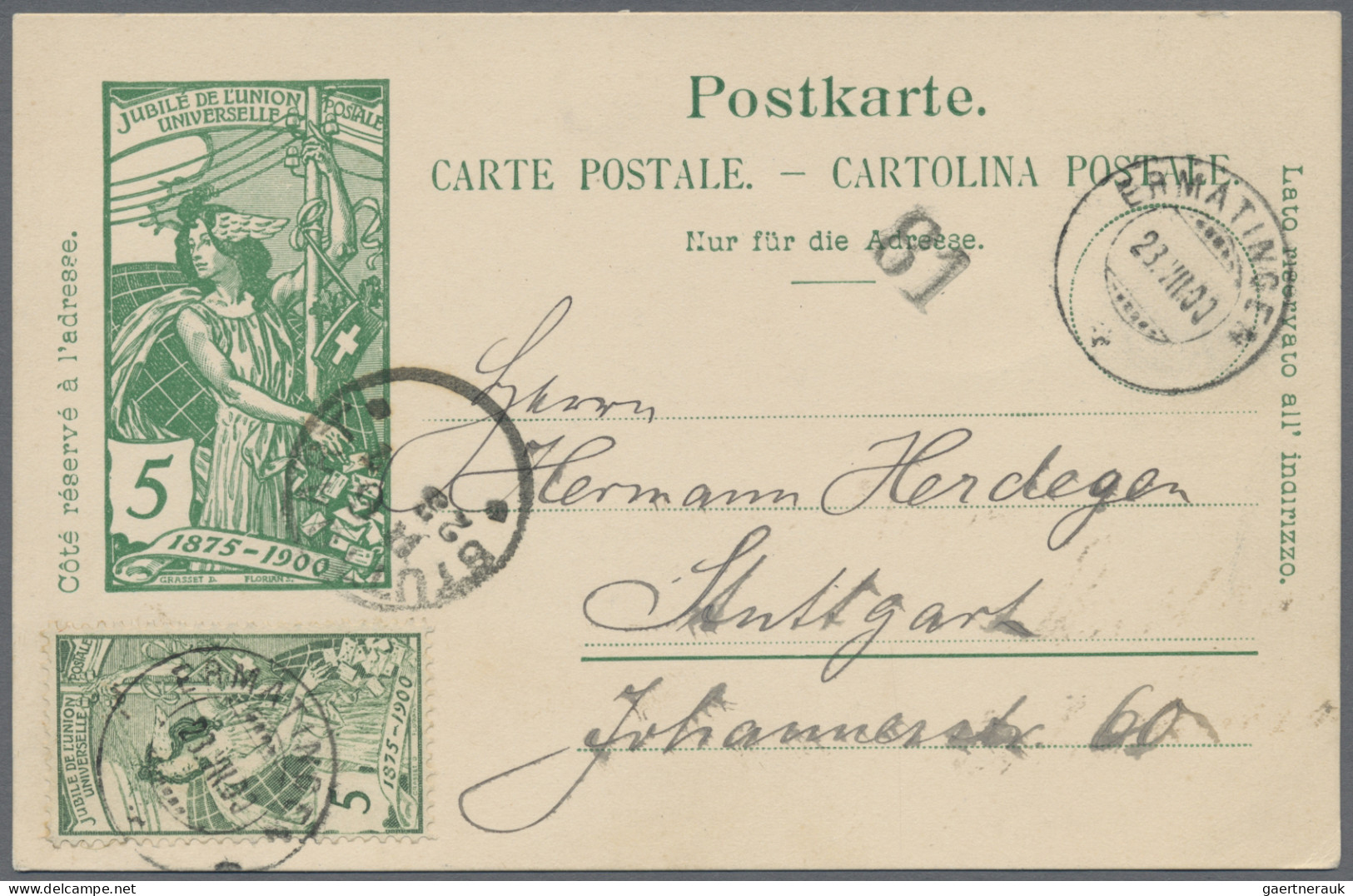 Schweiz: 1885/1980, Partie von ca. 155 Briefen und Karten, dabei attraktive Fank