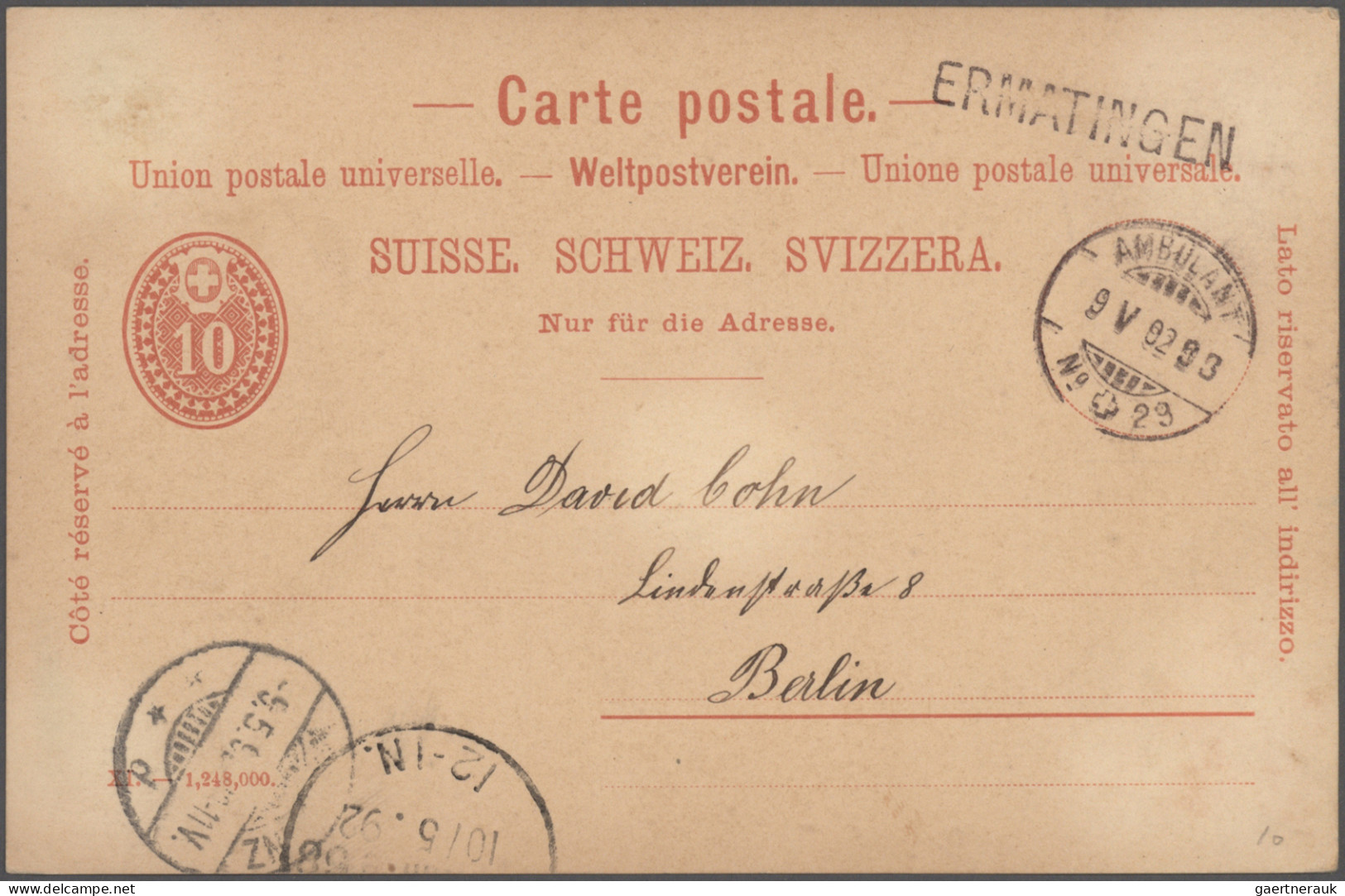 Schweiz: 1887/1975, vielseitige Partie von ca. 110 Briefen und Karten mit etlich