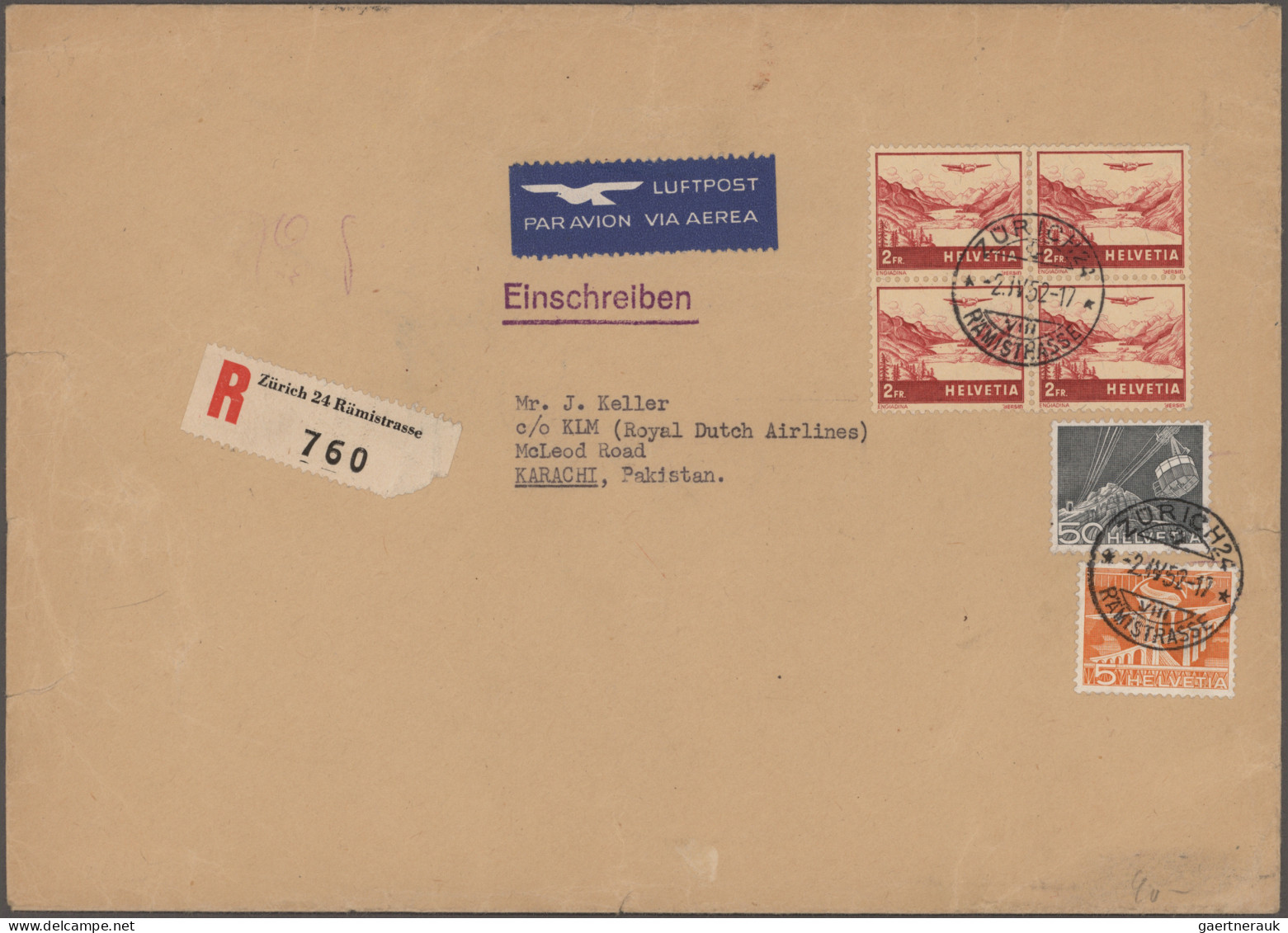 Schweiz: 1896/1960 (ca), Hochinteressante Sammlung Flug- Und Ballonpost In Leuch - Collections