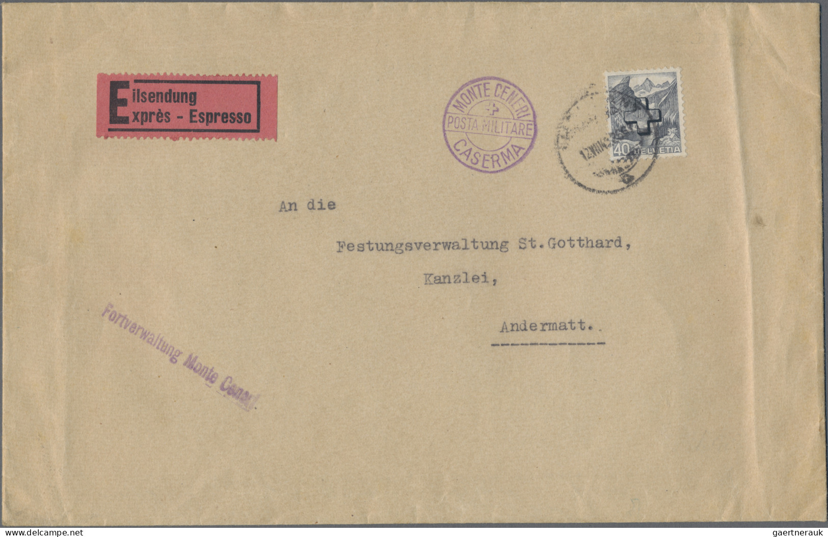 Schweiz: 1900/1985 (ca.), Belegepartie Dabei Aus 1940 Dienst 36 Auf Eilbrief Pos - Lotti/Collezioni