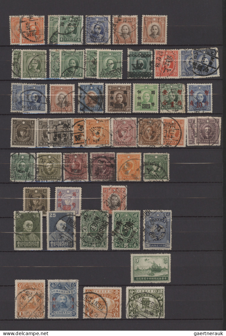 China: 1880/1940 (approx.), collection in partially filled stockbook starting fr