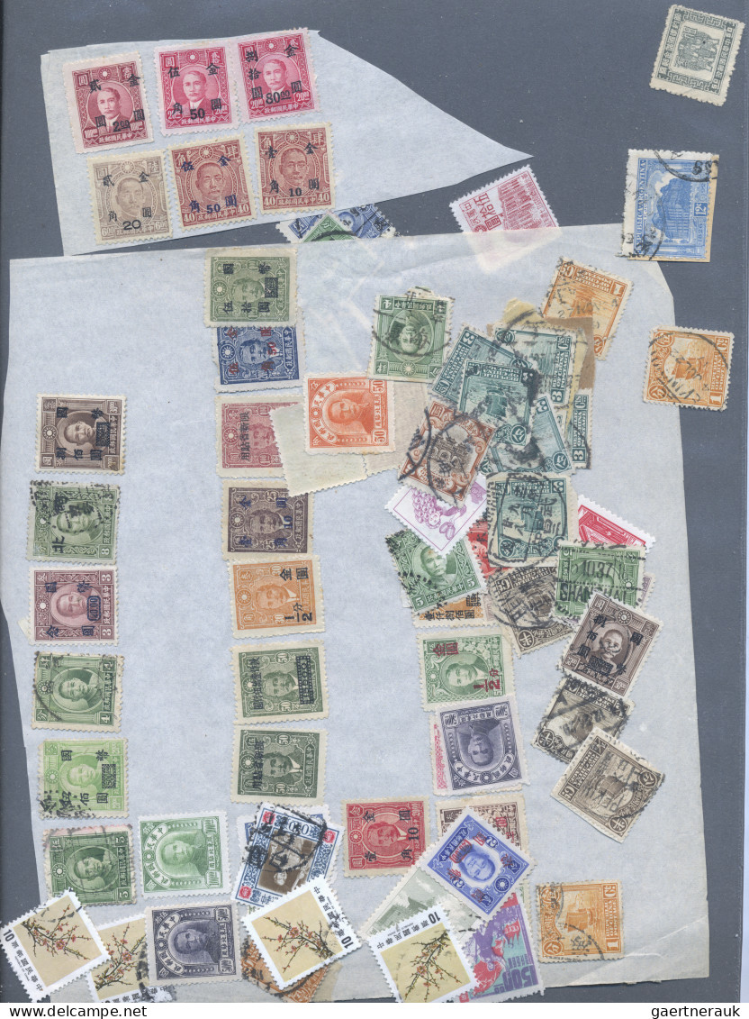 China: 1898/1948, Mostly On Piece Or Used Resp. No Gum As Issued, In Bags/stockc - 1912-1949 Repubblica