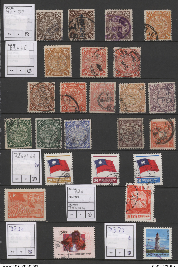 China: 1898/1988 (ca.), Mint And Used In Stockbook And Two Arched Folders, Inc. - 1912-1949 République