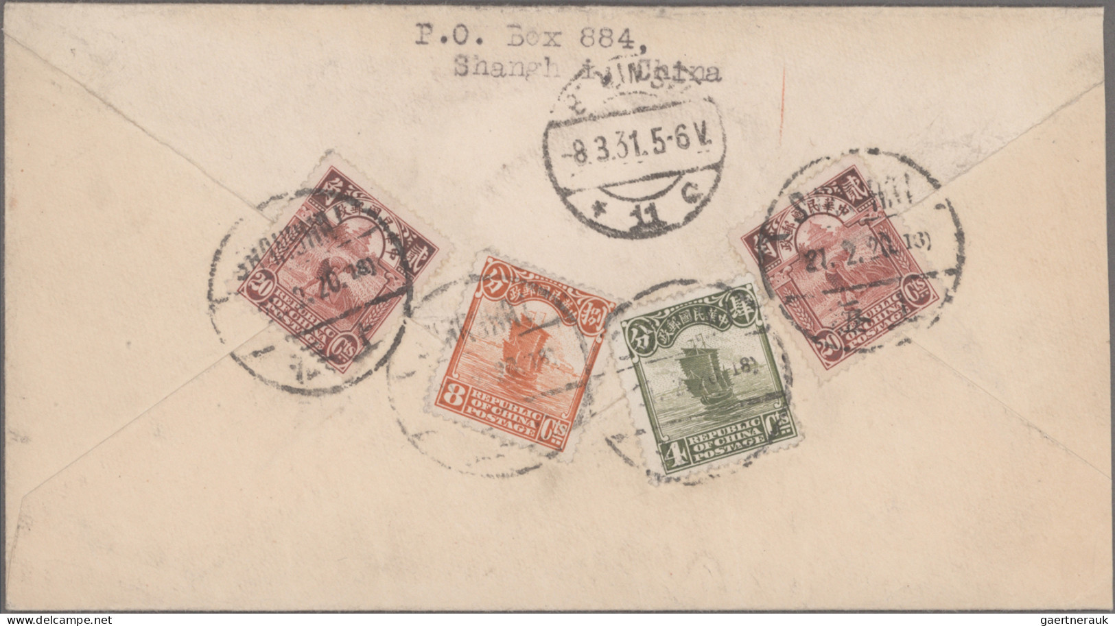 China: 1902/1950, Covers (3 Inc. One Front), Ppc (2), Uprated Stationery (1). In - 1912-1949 Republiek