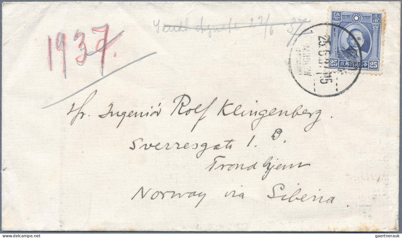 China: 1932/1938, covers (22) with SYS frankings inc. air mail and registration,