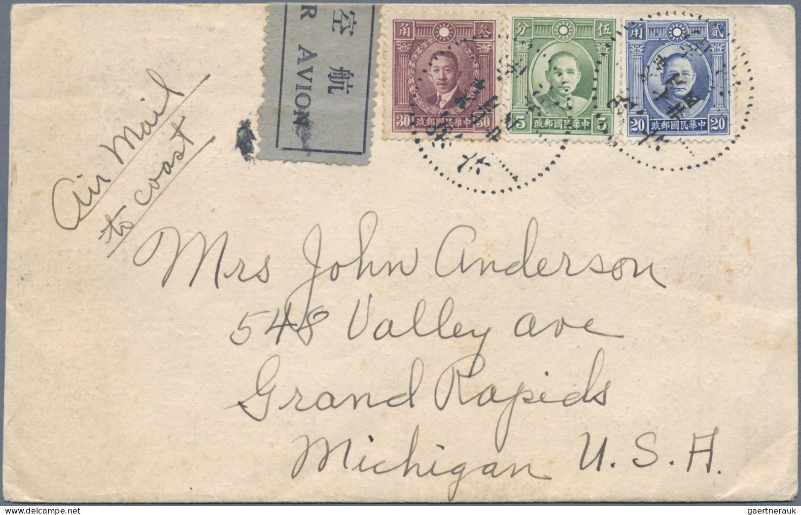 China: 1932/1938, covers (22) with SYS frankings inc. air mail and registration,