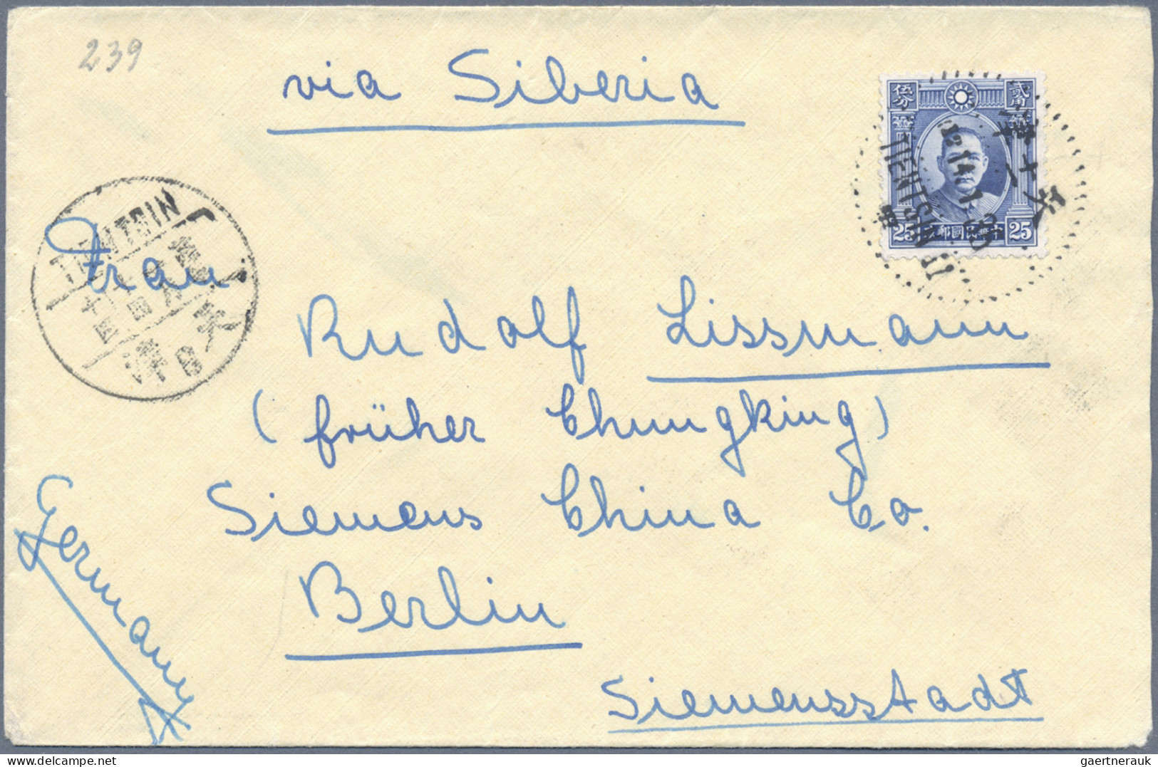 China: 1932/1938, covers (22) with SYS frankings inc. air mail and registration,