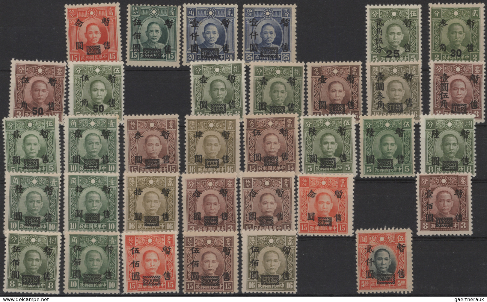 China: 1940/2000 (approx.), Collection On Stock Cards, Including Japanese Occupa - Cartas & Documentos