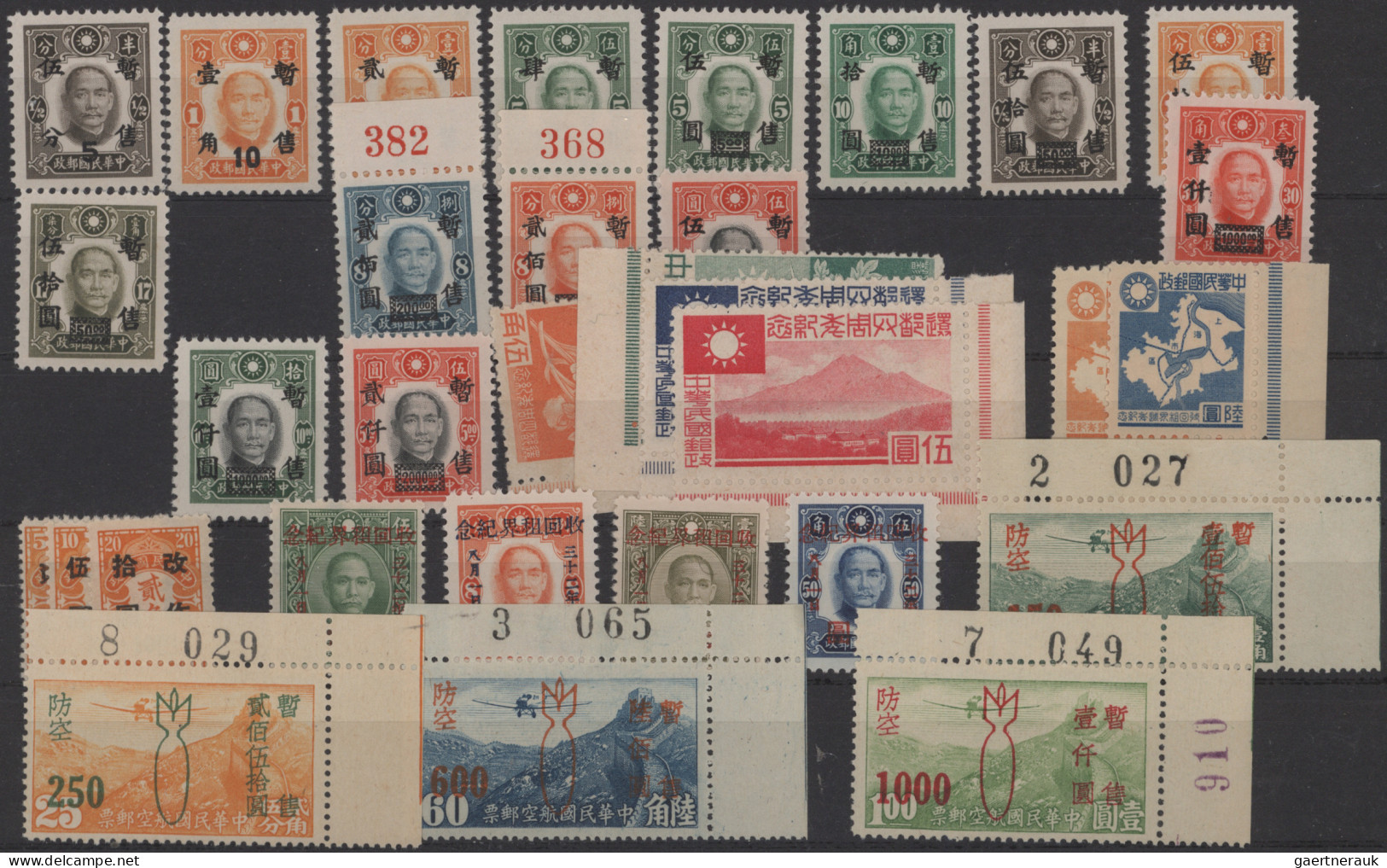 China: 1940/2000 (approx.), Collection On Stock Cards, Including Japanese Occupa - Storia Postale