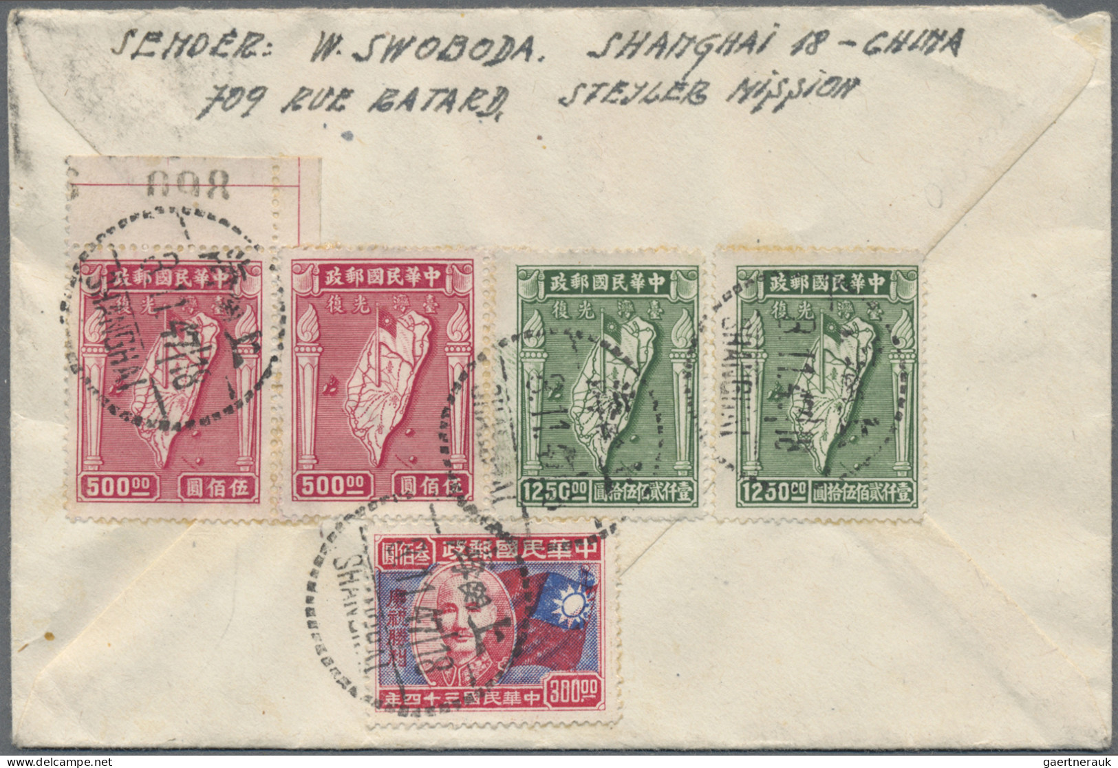 China: 1947/1948, Covers (11+ One Front) With Commemoratives Used Foreign Inc. R - Cartas & Documentos