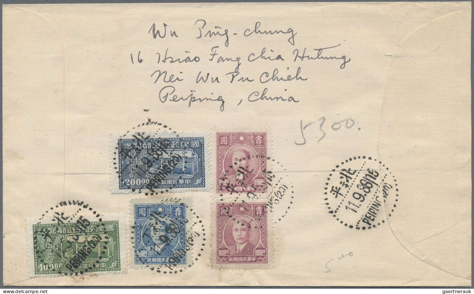 China: 1947/1948, Covers (11+ One Front) With Commemoratives Used Foreign Inc. R - Storia Postale