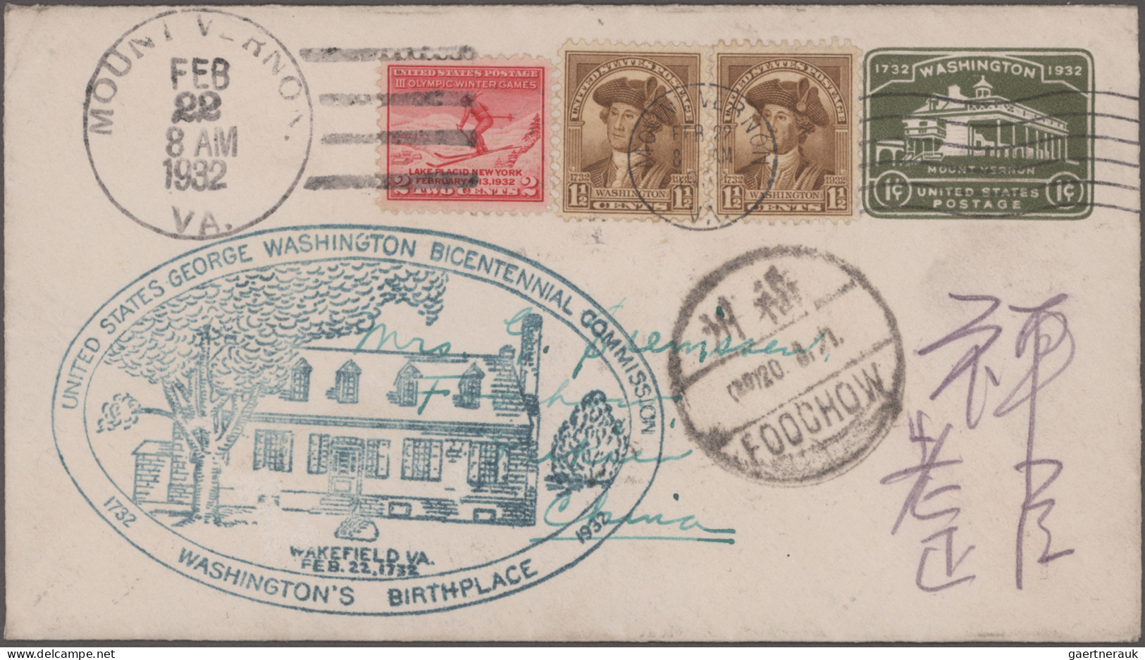 China - Incomming Mail: 1931/1932, Interesting Lot Of 18 USA Covers/cards Addres - Altri & Non Classificati