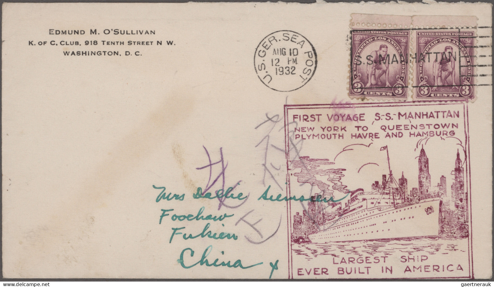 China - Incomming Mail: 1931/1932, Interesting Lot Of 18 USA Covers/cards Addres - Sonstige & Ohne Zuordnung