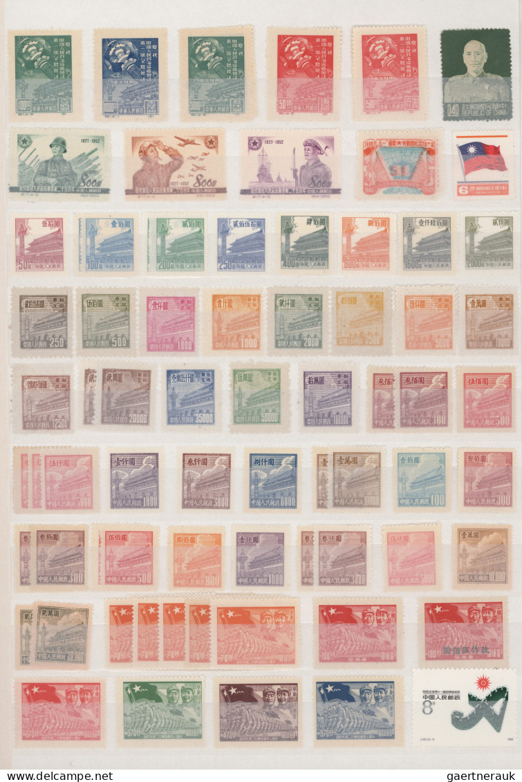 China (PRC): 1900/1990 (ca.), mint and used balance/collection on stockpages/alb