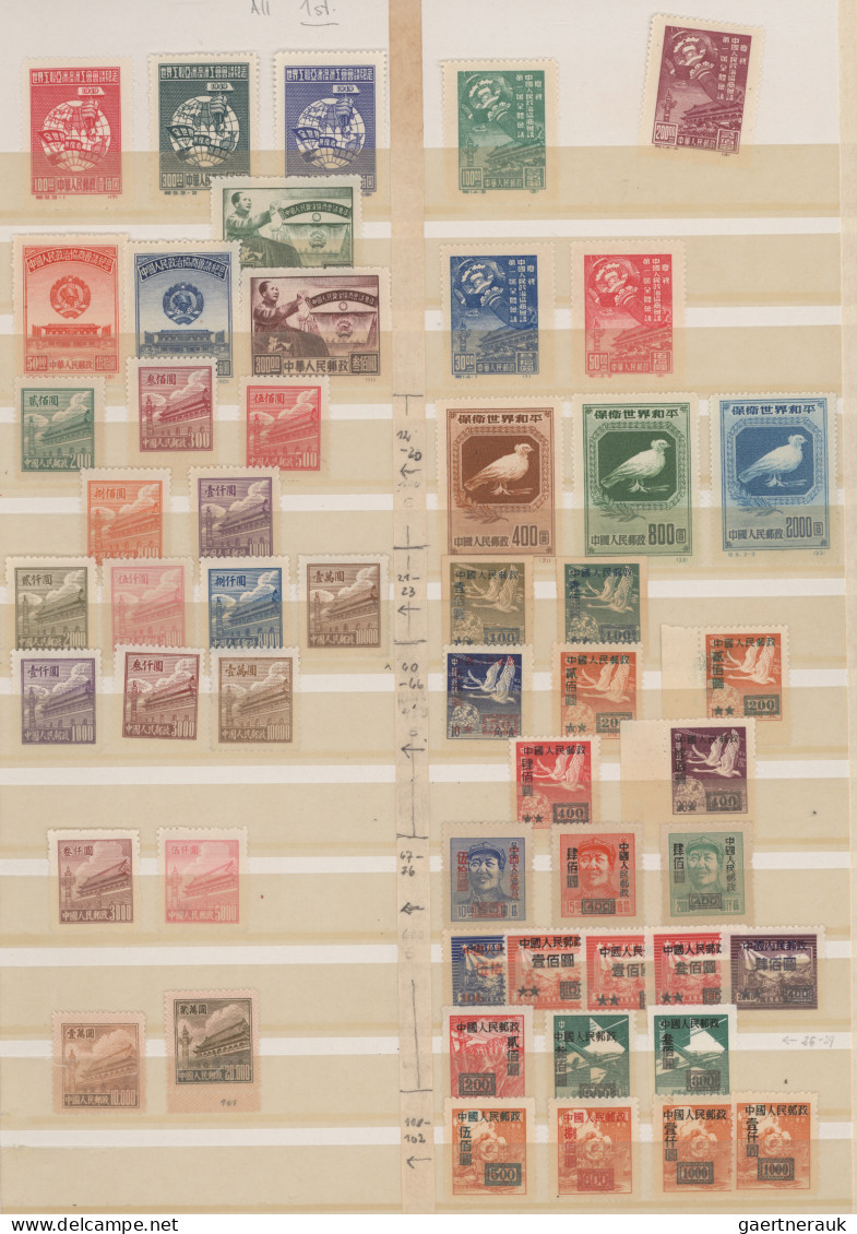 China (PRC): 1949/2000, Unused No Gum As Issued Or Mint Never Hinged MNH In Stoc - Andere & Zonder Classificatie