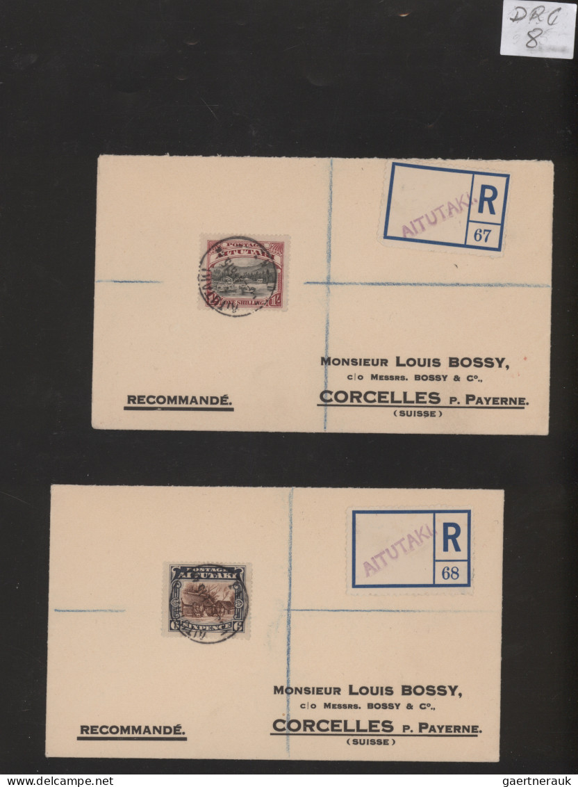 Cook Islands: 1903/1937, Small Lot Of Eight Registered Covers From AITUTAKI And - Cook Islands