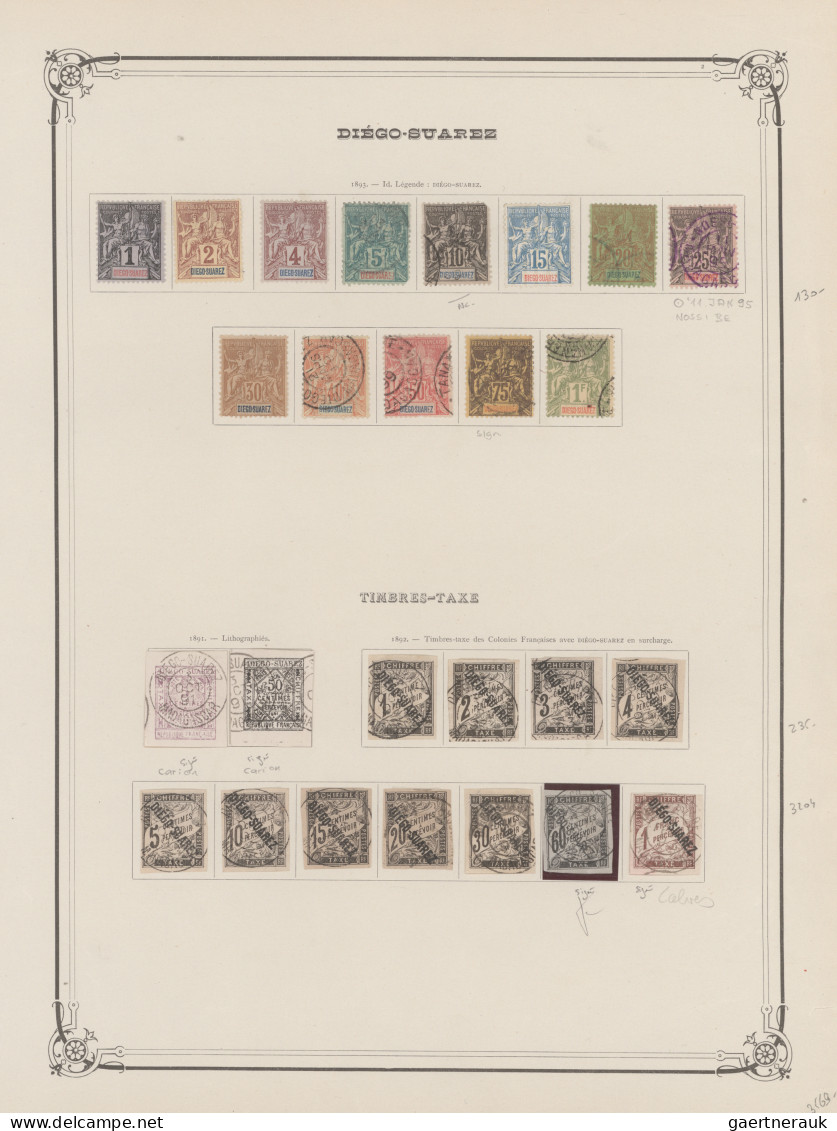 Diego Suarez: 1890/1893, Old Collection On 2 Preprinted Yvert Album Sheets, Quit - Autres & Non Classés
