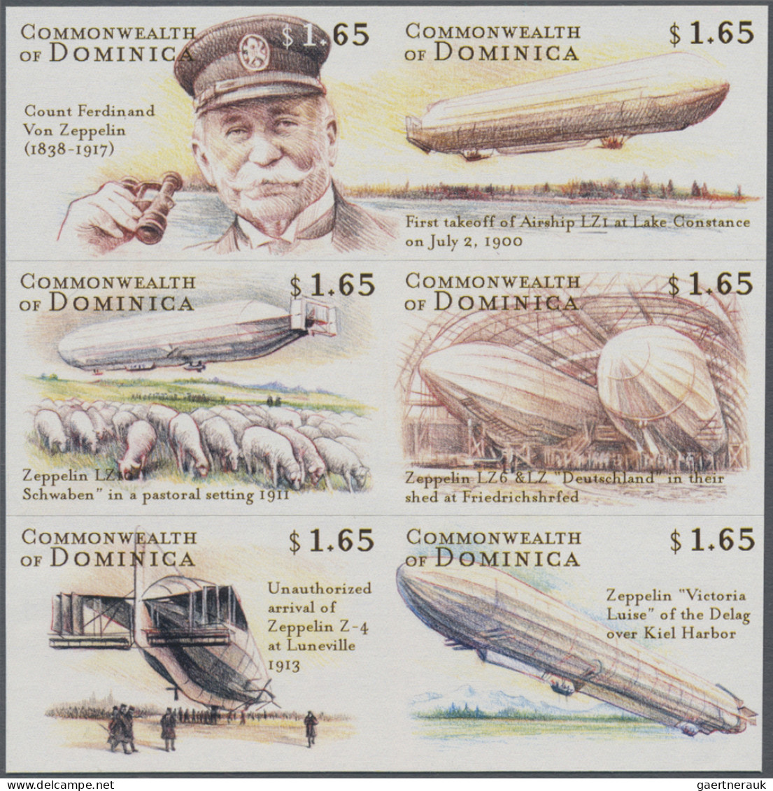 Dominica: 1999/2009. Collection containing 3672 IMPERFORATE stamps and 56 IMPERF