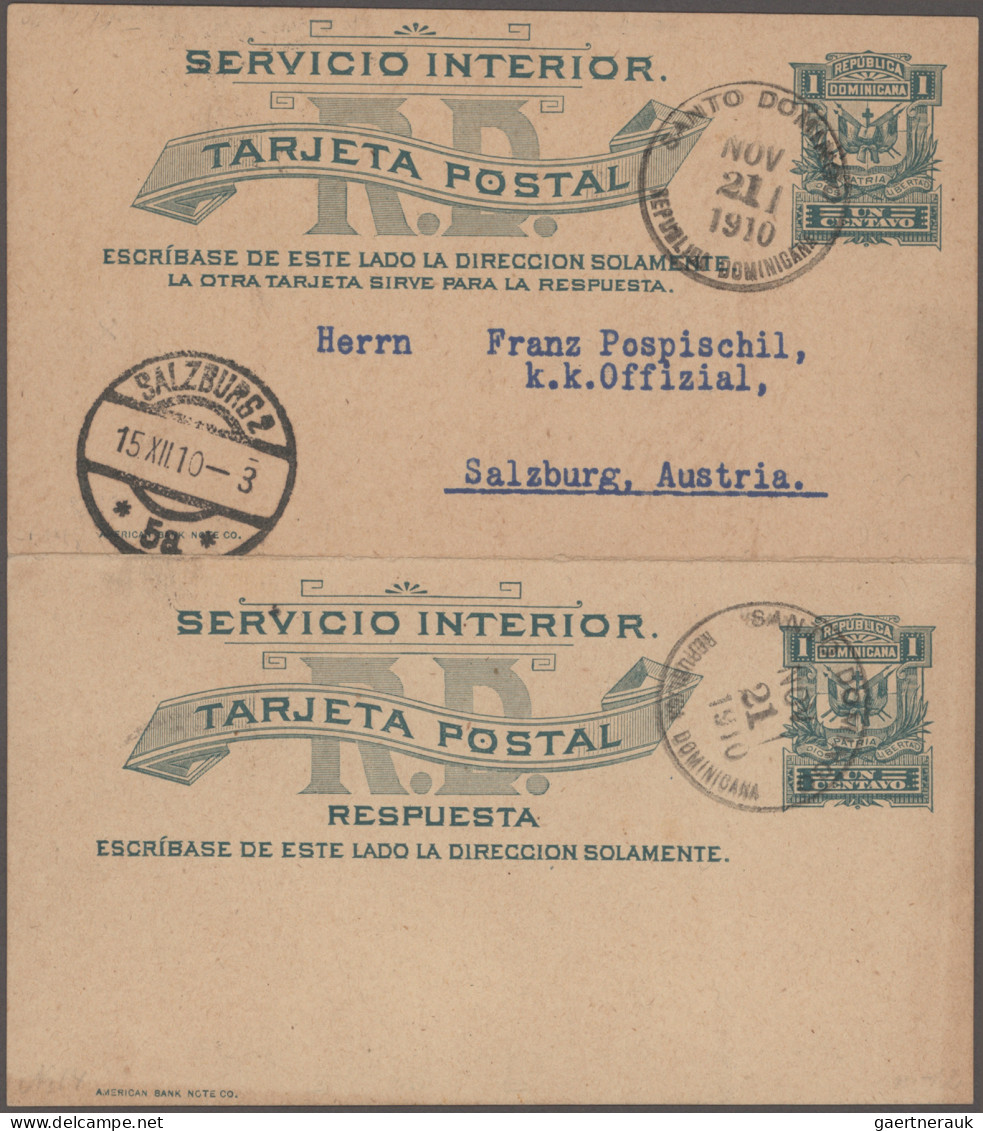 Dominican Republic - Postal Stationery: 1881/1910, Lot Of Five Stationeries: Thr - Dominicaine (République)