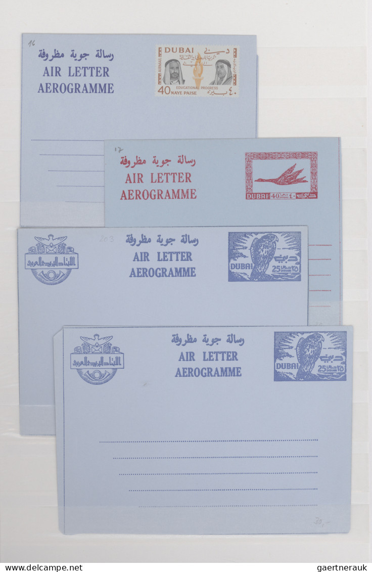 Dubai  - Postal Stationery: 1963/1974, Collection Of 24 Unused Air Letter Sheets - Dubai