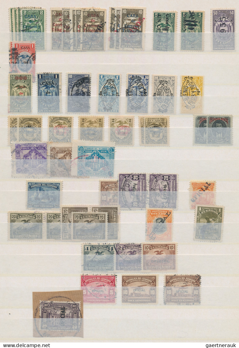 Ecuador: 1870/1965 (approx.), Collection In Stockbook, Including Early Issues, A - Equateur