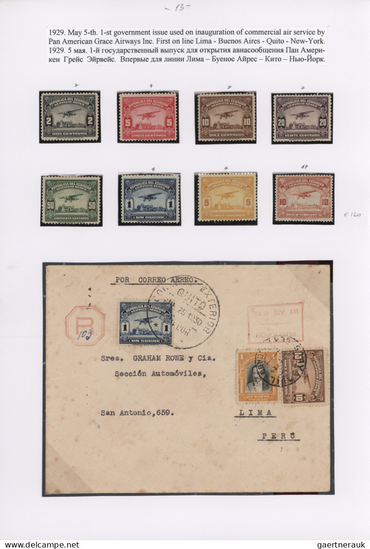 Ecuador: 1923/1980's "Air Mail Postage Stamps & Payment Of Correspondence XX Cen - Ecuador