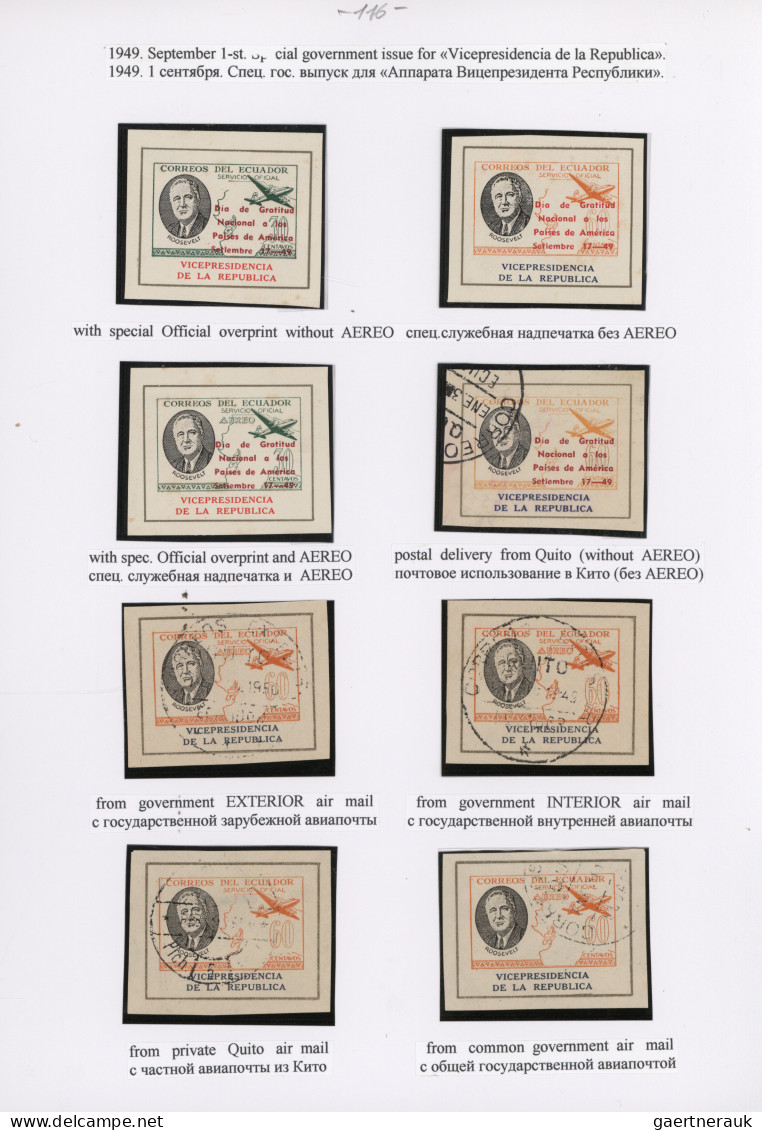 Ecuador: 1923/1980's "Air Mail Postage Stamps & Payment of Correspondence XX Cen