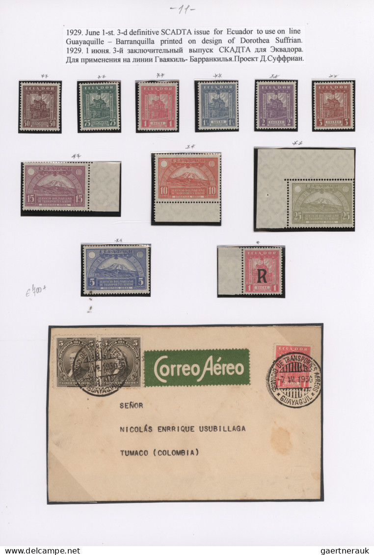 Ecuador: 1923/1980's "Air Mail Postage Stamps & Payment of Correspondence XX Cen