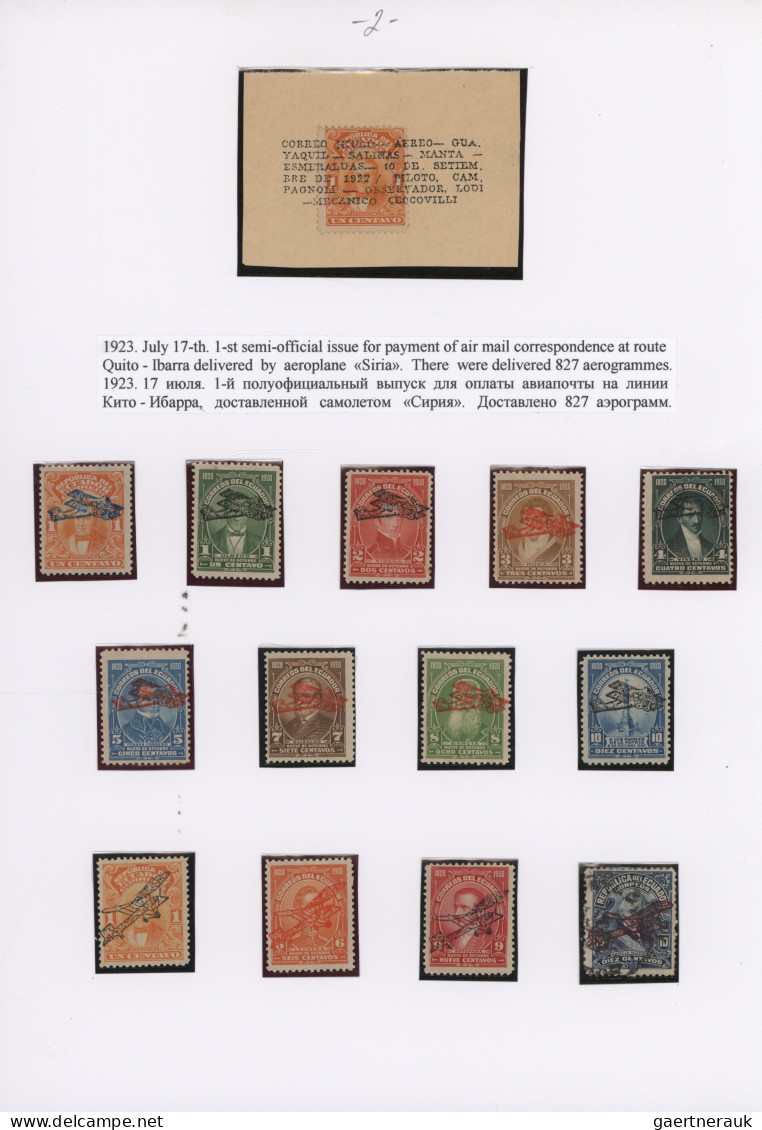 Ecuador: 1923/1980's "Air Mail Postage Stamps & Payment of Correspondence XX Cen